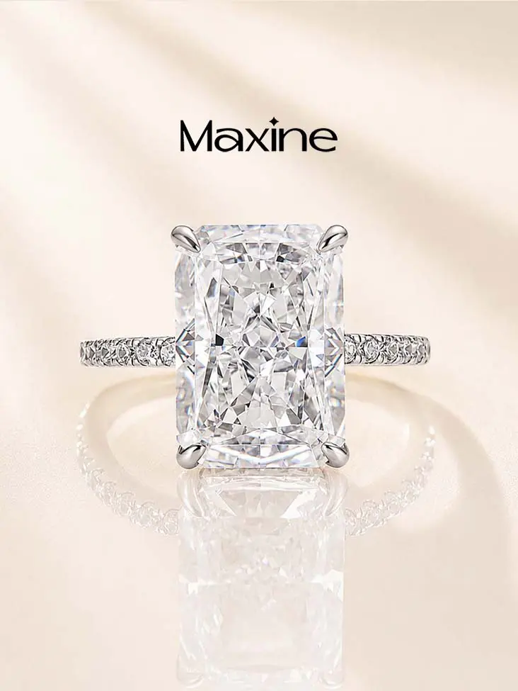 MAXINEJEWELRY 7.0ct Radiant Cut 5A Cubic Zirconia Engagement Ring, Women's Promise Jewelry for Proposal, Wedding, Daily Wear, Engagement Rings