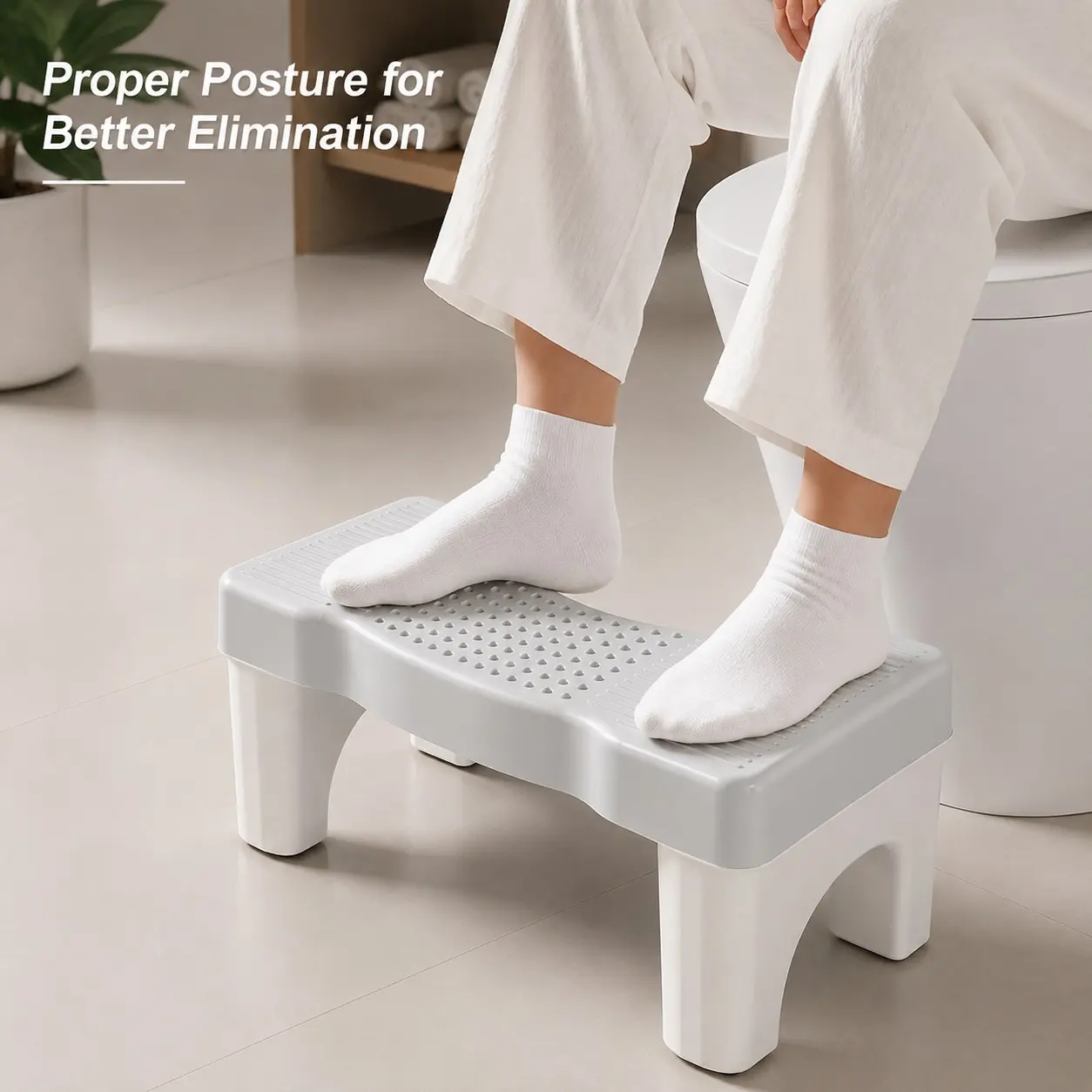 Toilet Foot Stool for Adults, Bathroom Squatting Toilet Stool, Toilet Footrest for Comfortable Positioning, Portable Toilet Step Stool for Home & Travel, Compact Leg Raiser Bench