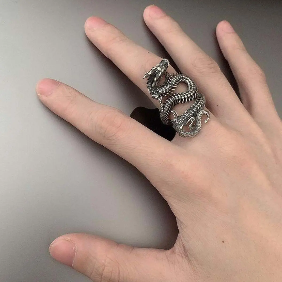 Retro exquisite dark dragon ring daily simple men's hip-hop punk fashion accessories