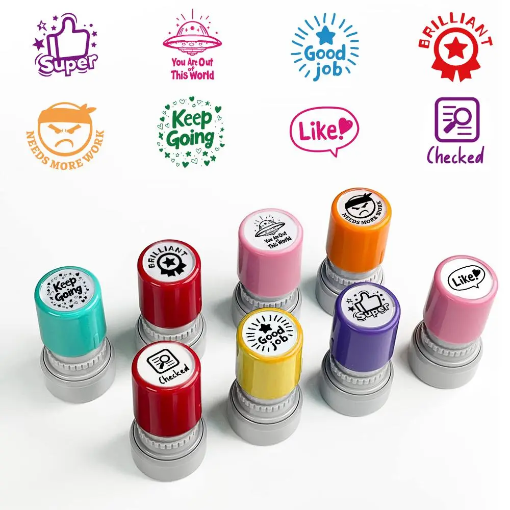Teacher Stamp, Stamps for Teachers, 8 Counts/set Grade Stamp, Self-inking Stamp, Stationery & Supplies for Home School Office, School Supplies
