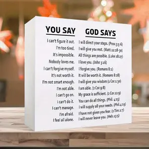 Nativity Scene Decoration, You Say God Says Canvas Printing, Canvas Wall Art, Wall Art Decor, Home Decor, Room Decor, Bedroom Decor, Letter Cross Print