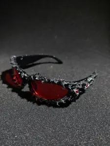 Unisex Geometric Design Sunglasses, Sporty Style PC Frame, Outdoor & Streetwear Eyewear, Unique Random Effect Fashion Glasses, Irregular Shaped Sunglasses, Modern Frames Sunglasses