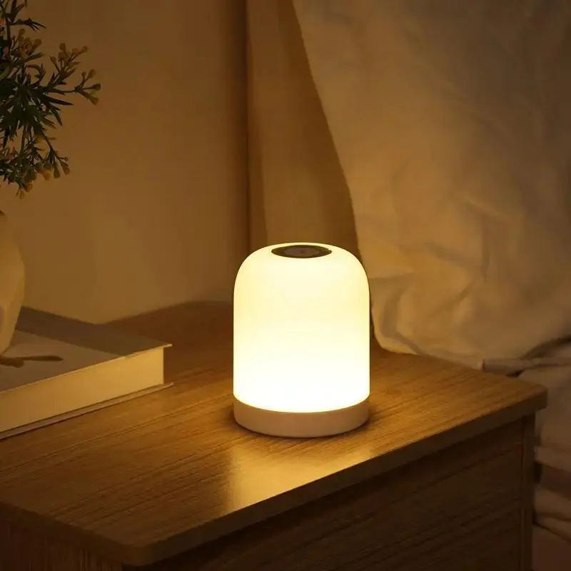 Portable LED Night Light, 1 Count USB Rechargeable Bedside Table Lamp, Dimmable Touch Control Night Light for Bedroom Lighting, Nursery, Bathroom, Living Room, LED Lights