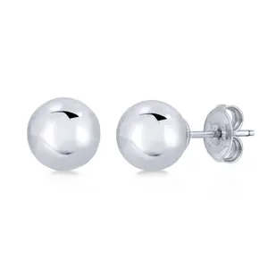Ball Bead Stud Earrings in Sterling Silver