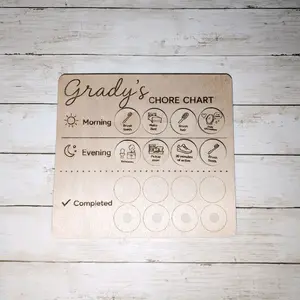 Laser Cut Kid's Chore Chart, Ideal for Summer Chore Tracking