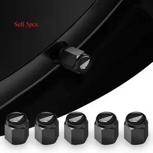 5pcs Aluminum Car Tire Valve Caps, Theftproof Wheel Tyre Stem, Compatible with Honda Cbr1000, Cbr600rr, Cbr650r, Cb1000r, Cb1100, Cb650f, Cbr300r