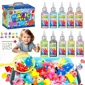 Magic Water Elf Toy Kit – Squishies for Kids, 10 Gels & 24 Molds, With Stickers Magic Gel Water Pets Sensory DIY Craft Kit, Party Favors & Gifts for Kids Ages 3+