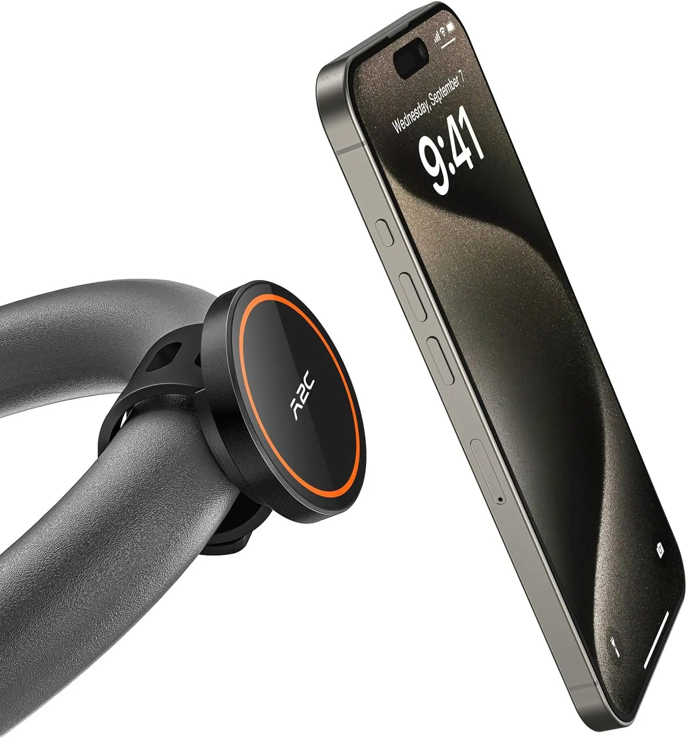A2C Gym Fitness Durable Magnetic Phone Mount for Mobile Smartphones, MagSafe with 17x Super Strong Magnets, 0.5-1.5in Universal Handlebar Mount for iPhone 12-17, Tech Gadgets for GPS & Strollers, Anti-Slip Magnetic Phone Holders & Mounts