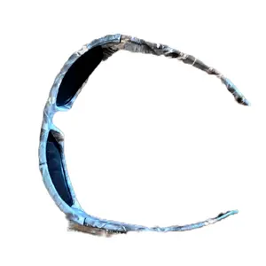 Camouflage Sunglasses with Unique Design and Blue Accents