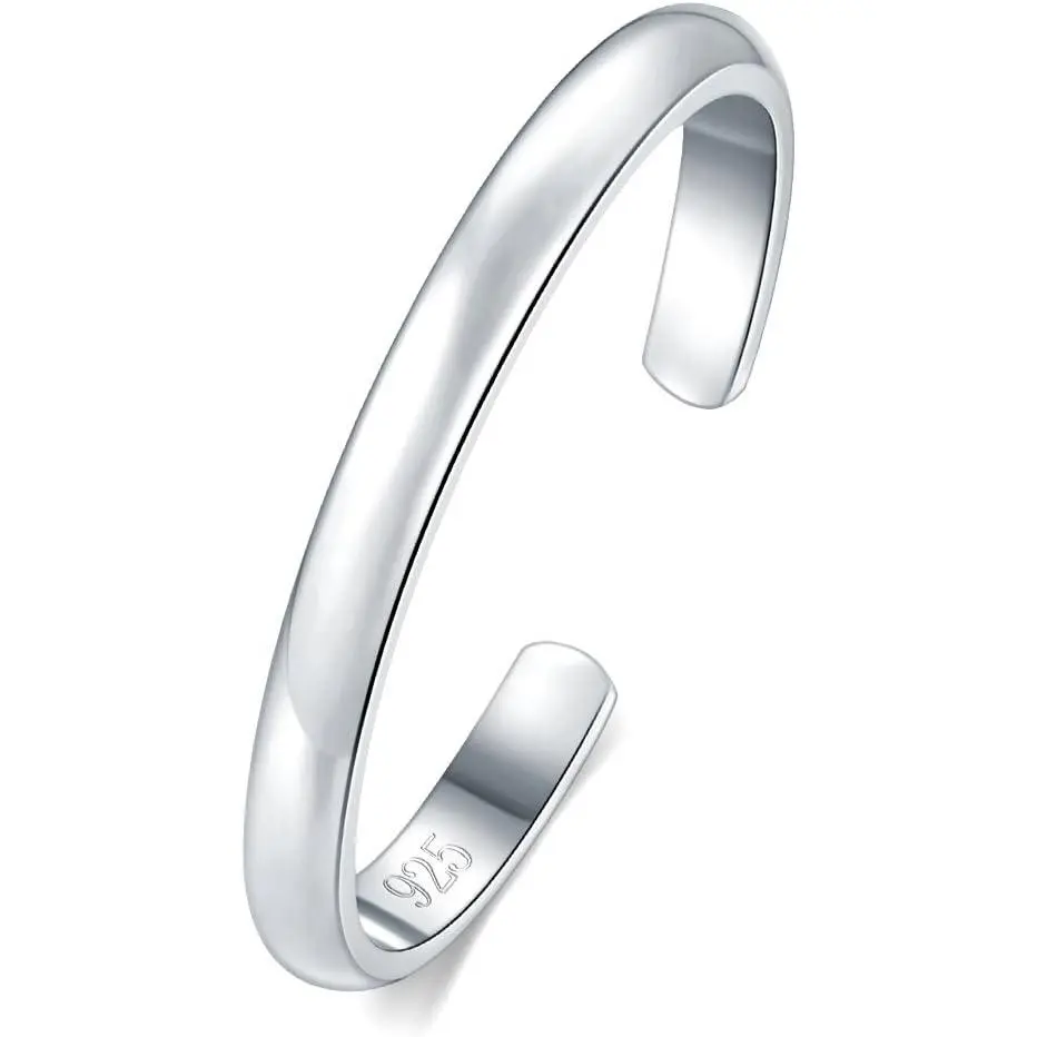Women's Minimalist Design Toe Rings - 2mm/3mm/4mm Open Band, 14 Karat Gold Plated, Platinum Plated, Polished Silver, Stainless Steel, Adjustable Size, Tarnish-Free, Durable Material, Waterproof Female Costume Body Jewelry, Great for Gifting