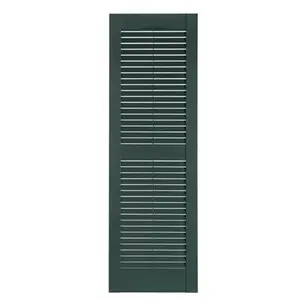 Perfect Shutters  Premier Louver Exterior Decorative Shutter, Heritage Green - 15 x 35 in.