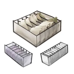 3 Counts Foldable Underwear Organizer, Drawer Organizer Divider Bins for Bras, Socks, Ties, Underwear Storage Box, Sturdy Structure to Keep Contents in Place