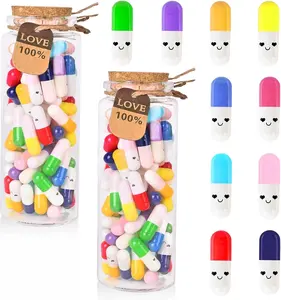 180pcs Capsule Message in Glass Bottle Gift, Capsule Letters Messages Cute Love Notes Pills