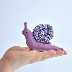 DelilahIris Felt Snail Sewing Pattern - Make Your Own Felt Animals Fiber Arts Craft Project DIY Plushie Maker