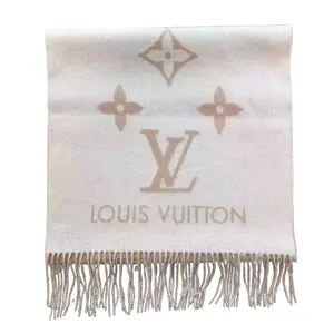 Pre-owned Louis Vuitton Reykjavik Scarf Beige Clair 100% Cashmere