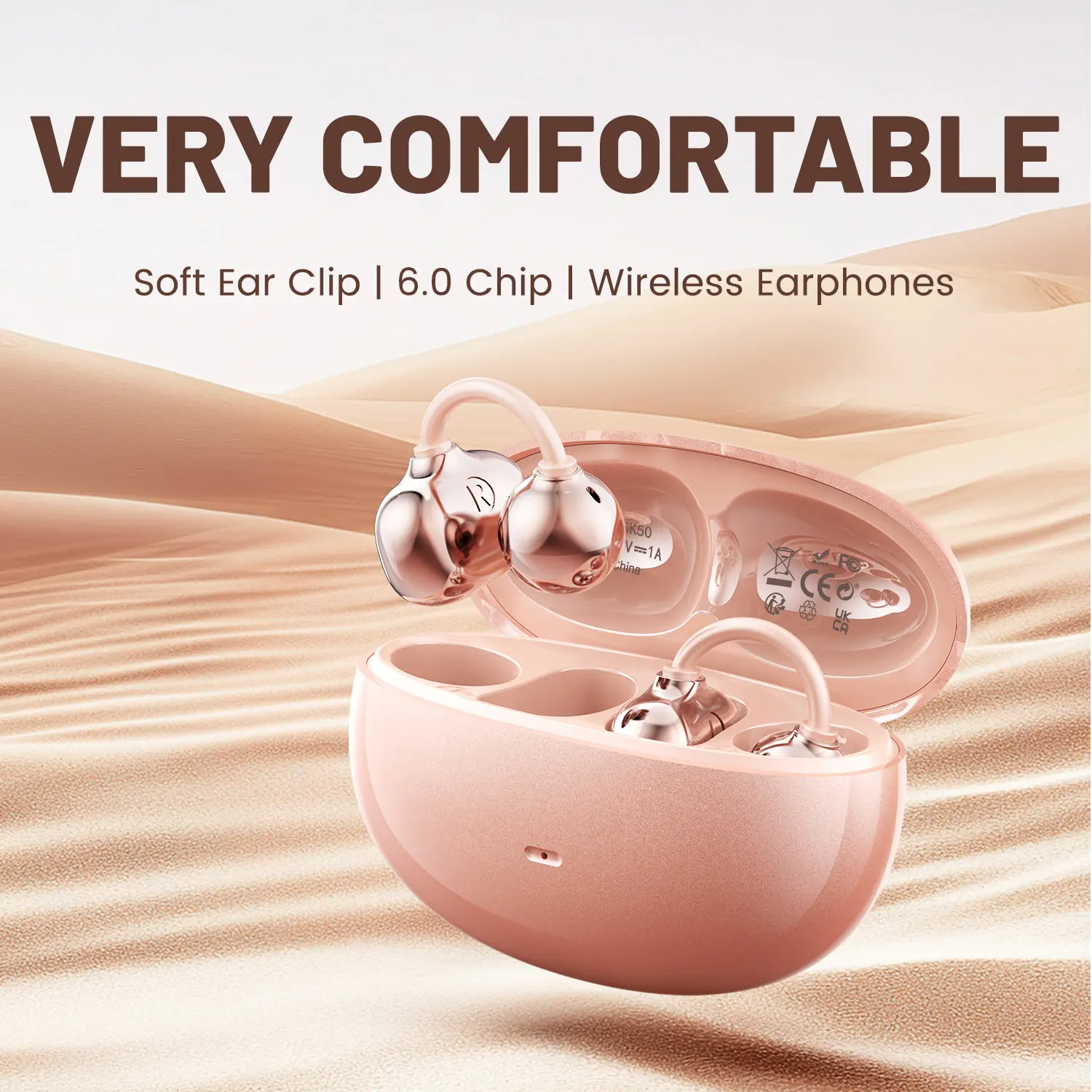 INSONIXN Open ear clip headphones, wireless Bluetooth 6.0 headphones, built-in microphone and ear hook, comfortable to wear, high fidelity sound quality playback time of 36 hours, women's decoration headphones sk 50 for sports and fitness tiktokshopspr