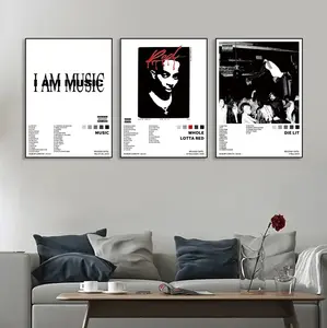 [Sale off up to 65%][Free Ship][No Frame] 3-piece MUSICDie LitWhole Lotta Red Wall Art Poster Set, Unframed Art Print, featuring R&B and pop music album decorations. Suitable for bedrooms, offices, living rooms, cafes, bars, dormitories, and for