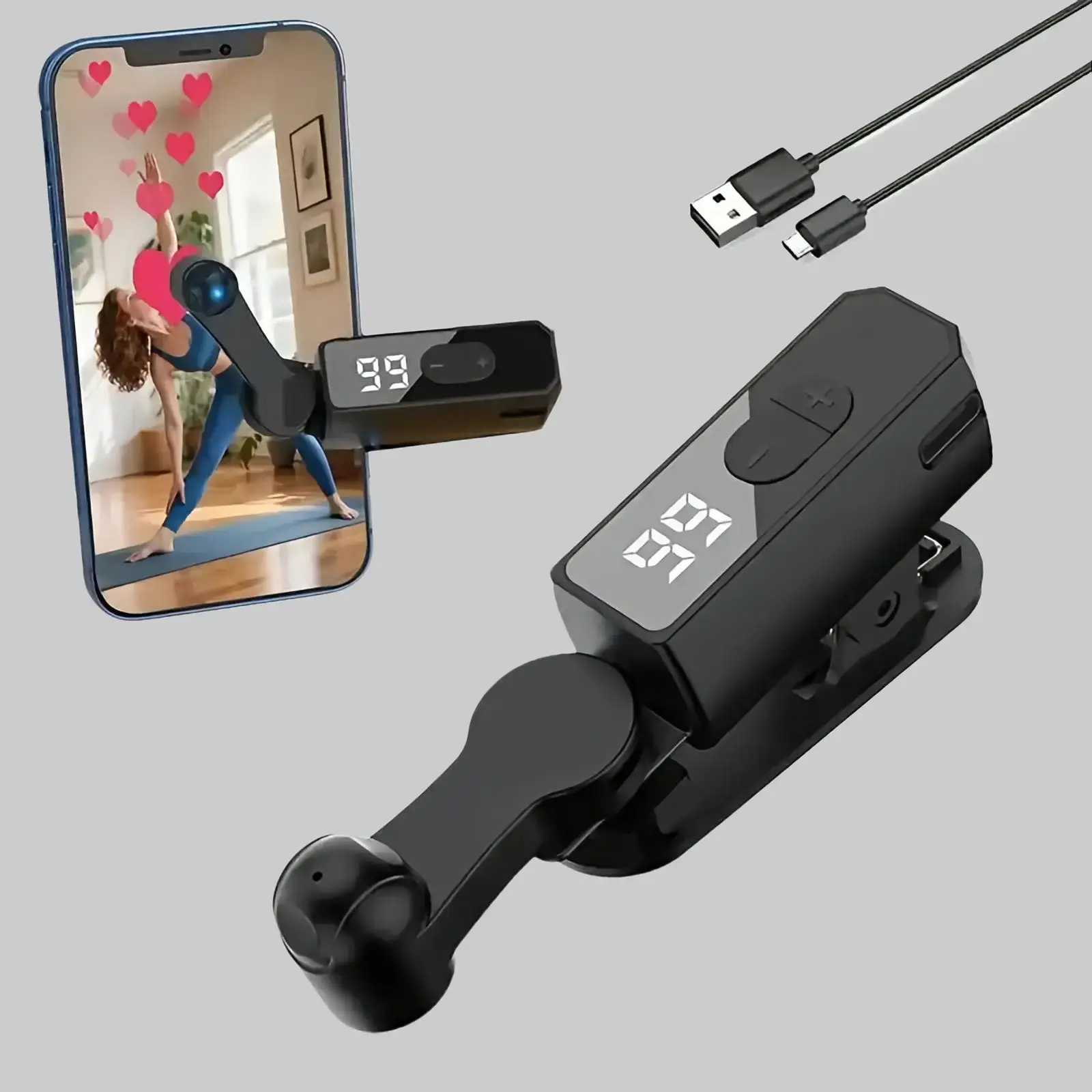 USB-Powered Universal Auto Clicker for Mobile Gaming, 2026 Model, 180-Degree Rotatable Arm, 99 Speed Settings, Portable Adjustable Lightweight for Travel Auto Tapper with Realistic Finger Simulation for iOS/Android Phones (Electronics Accessory)