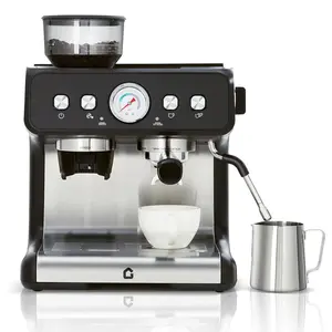 20 bar espresso machine with built-in grinder - stainless steel coffee machine -2.8L detachable water tank - adjustable spray volume - milk cream steam stick for latte and cappuccino - ideal choice for home or office Portable Electric Cuban Maker Frother
