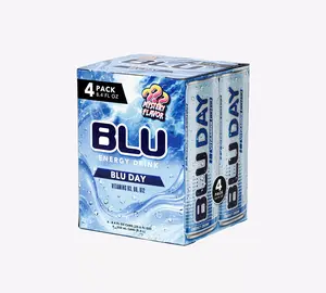 BLU Day 4-Pack Energy Drink - Smooth Refreshing with B Vitamins B3 B6 B12 for Focus & Energy - 8.4 fl oz - Clean Energy Beverage