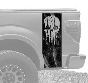 Printed Bedside Gun Skull We The People Graphic Decal Set of (2) 12"x38"