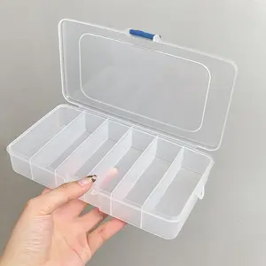Mini Transparent Storage Box, 6 Compartment Dustproof Jewelry Organizer, Travel Storage Box, Hair Clips Holder, Portable Organizer, Makeup Organized Box