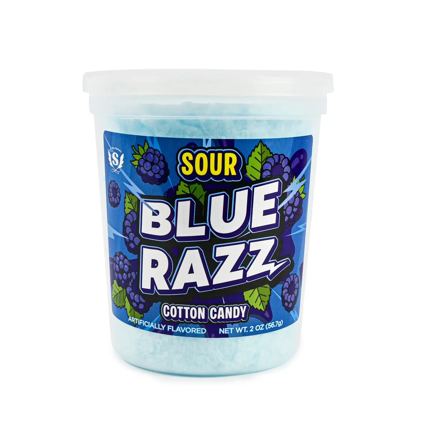 IT'SUGAR Sour Blue Razz Cotton Candy, Sour Candy Snack Treat
