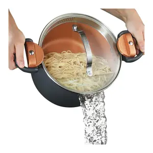 Gotham Steel 5 Qt Nonstick Pasta Pot with Twist& Lock Handles