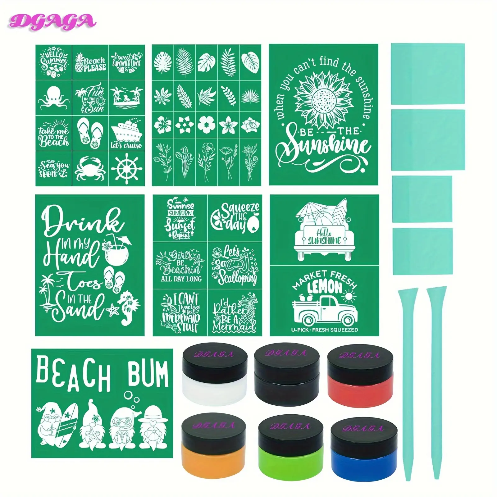 New Silk Screen Stencils Chalk Paste Summer Self Adhesive Advertising printing and drawing equipment