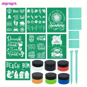 New Silk Screen Stencils Chalk Paste Summer Self Adhesive Advertising printing and drawing equipment