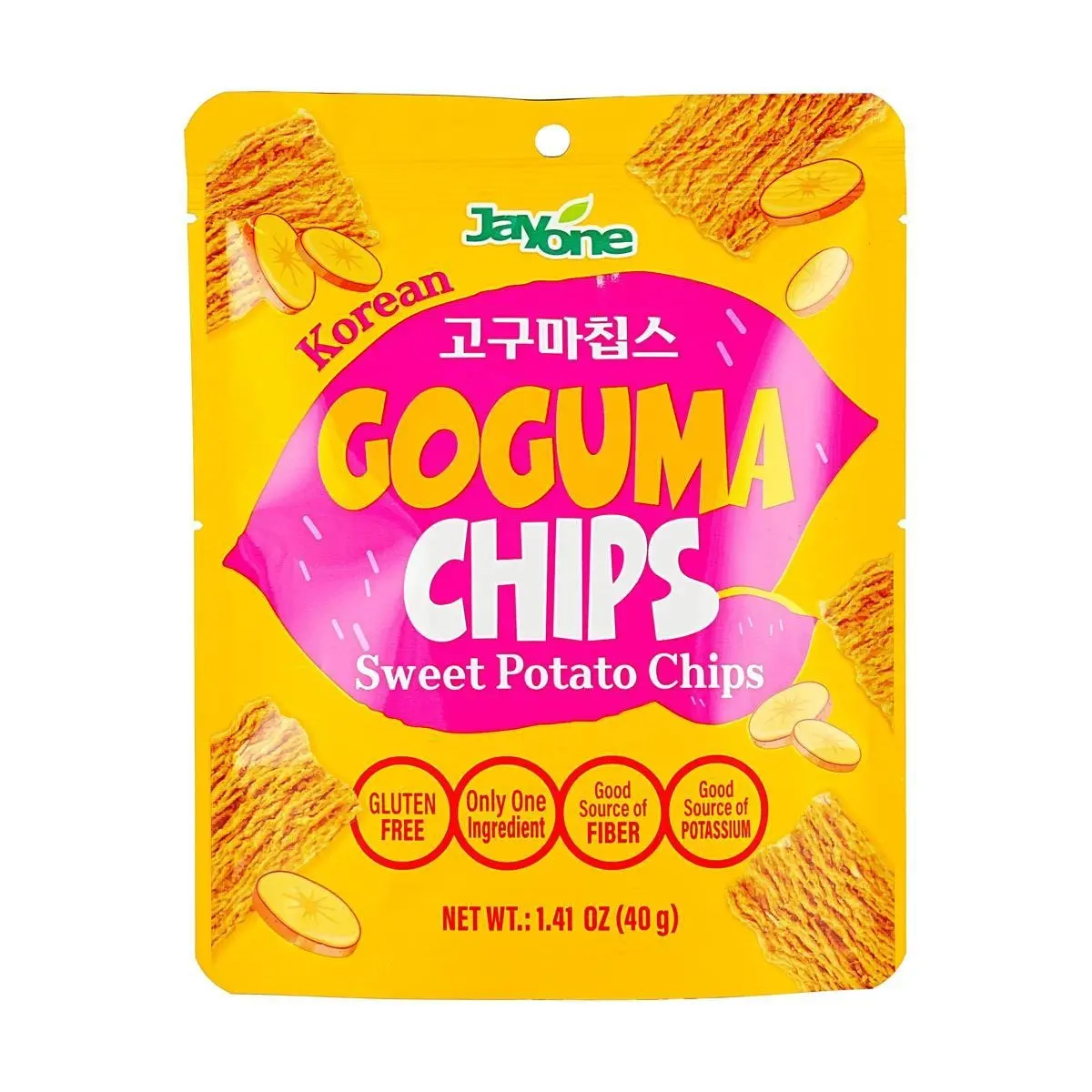 JAYONE Korean Sweet Potato Chips 40g | Gluten-Free & All-Natural Ingredients | Healthy Snack