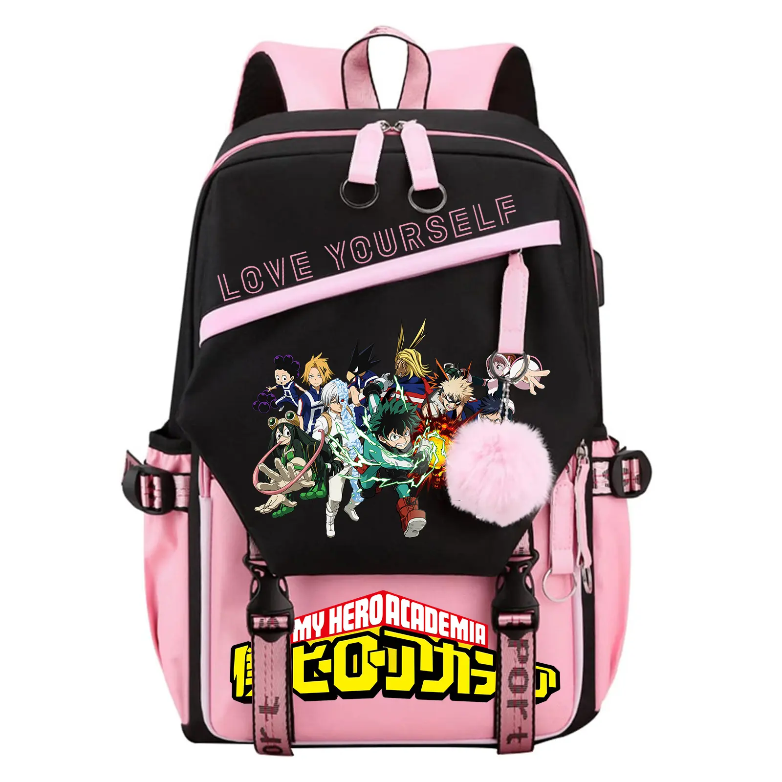 My Hero Academia Cartoon Character Fashion Everyday Backpack for Women, Unisex Large Capacity Multi-Pocket Bag, Effectively Prevents Scratches and Tears, Ideal for Going to Work - 11.8inx16.5inx9in Outdoor Travel Backpack