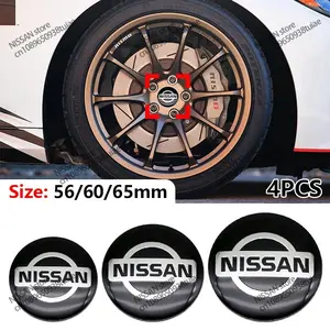 4 Piece Set Wheel Center Stickers for Nissan Tiida Almera X-Trail Xterra Qashqai Navara Altima Juke Note Leaf, 56/60/65mm Car Accessories, Car Decals, Sticker For Cars