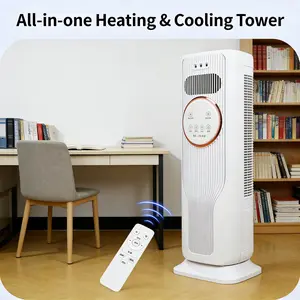 Air Cooler Heater Combo | Heating & Cooling All-in-One Fresh Air Bladeless Fan with 3-Speed Wind, Remote Control & Smart Display