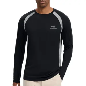 BASSDASH Men's UPF 50+ Wrinkle-free Fishing Shirt Long Sleeve Casual Tee with Breathable Mesh for Hiking Running SR01M
