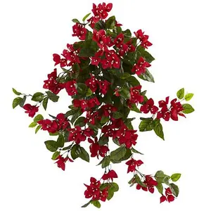 Nearly Natural 28" Bougainvillea Hanging Bush Artificial Plant 2-pack