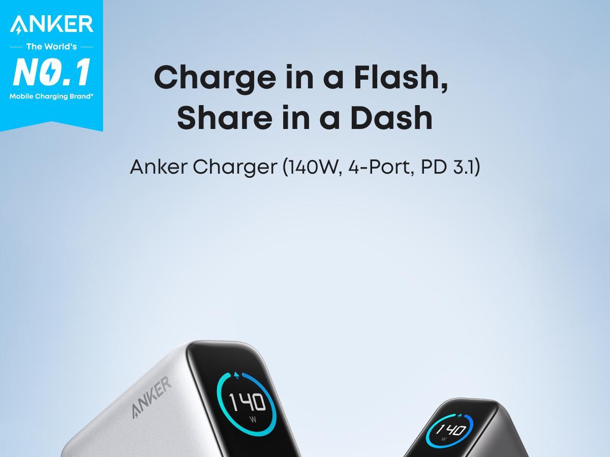 Anker Laptop power bank (25K, 165W, Built-In and Retractable Cables) and Anker Laptop Charger (140W, 4-Port, PD 3.1)