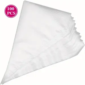 100pcs Disposable Piping Bags, Thickened Piping Bags For Cookie Biscuit Cake Cream, Baking Supplies, Bakeware, Pastry Decorating Tools