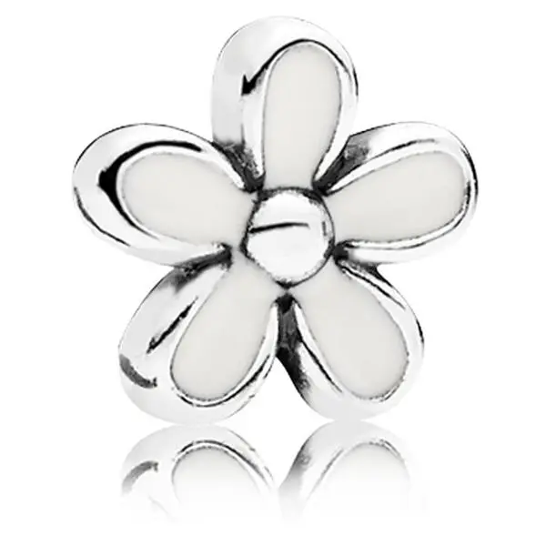 Pandora White Daisy Motif Locket Charm, Fine Jewellery for Stories, Sapphire-Accented Charms & Pendants (792172EN12)