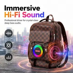 Rechargeable Wireless Bluetooth Speaker Laptop Backpack, Hifi Sound Quality Charging Rucksack for Men, Ideal for Cycling