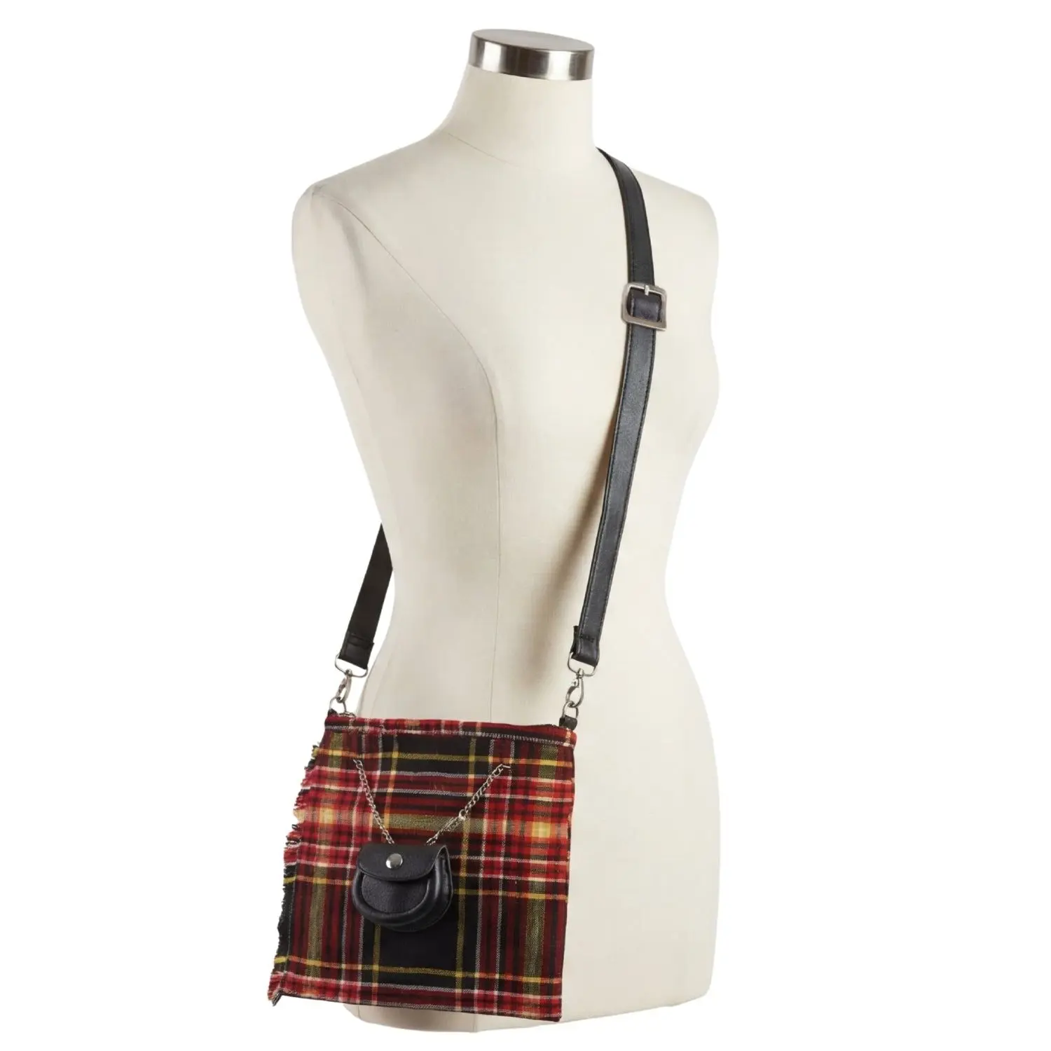 Women's Fire Department Tartan Pattern Crossbody Purse - Athletic, Lightweight with Adjustable Strap, Hand Wash Only Crossbody Bag for Daily Use