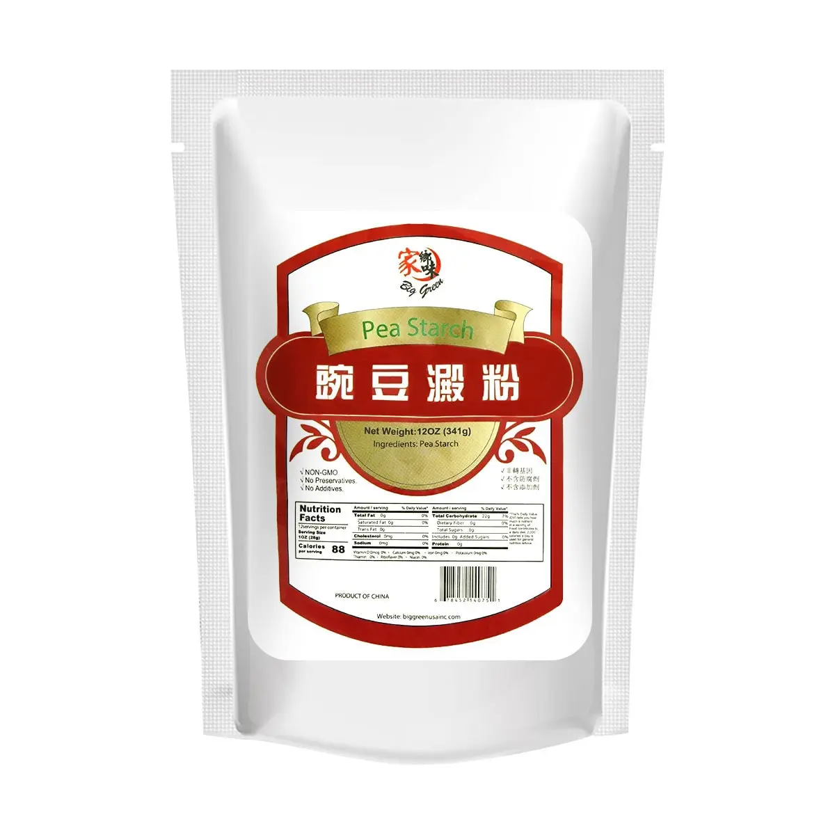 BIG GREEN Pea Starch Powder - Premium 341g for Cooking, Thickening Sauces, Making Jelly Noodles & Desserts - Gluten-Free, Natural Ingredient