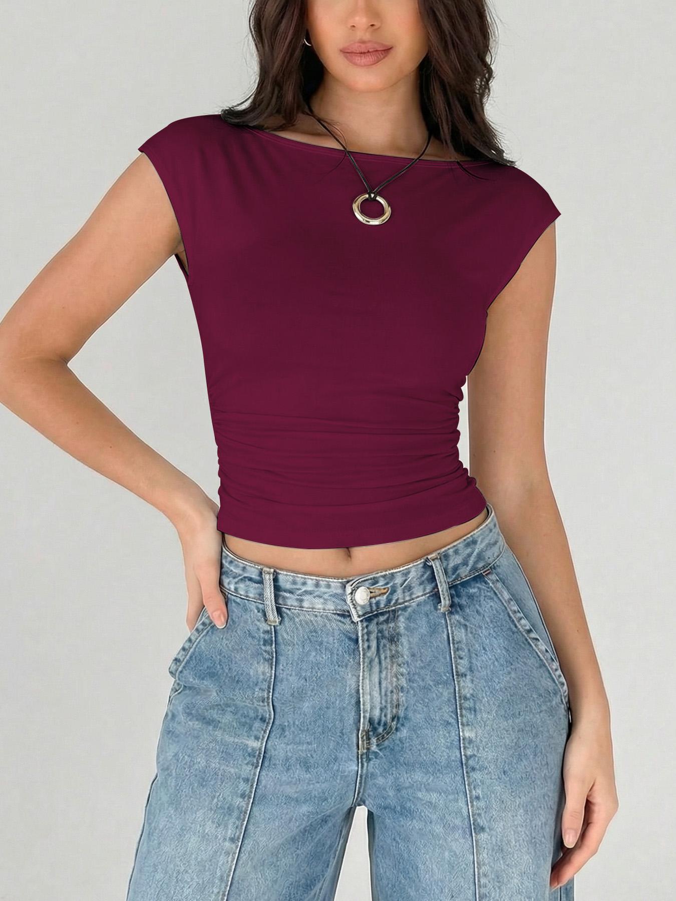 Women’s Summer Sports T-Shirt – Lightweight Moisture-Wicking Short-Sleeve Shirt, Casual Activewear for Outdoor Exercise or Everyday Wear#TikTokShopStockUp