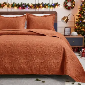 King Queen Quilt Bedding Set,Soft Bed Summer Lightweight Bedspread Comforter - Modern Style Coin Pattern Coverlet  for Bedroom Decor, Christmas Gift,Halloween Giftr for All Season - 3 Pieces (1 Quilt, 2 Pillow Shams)