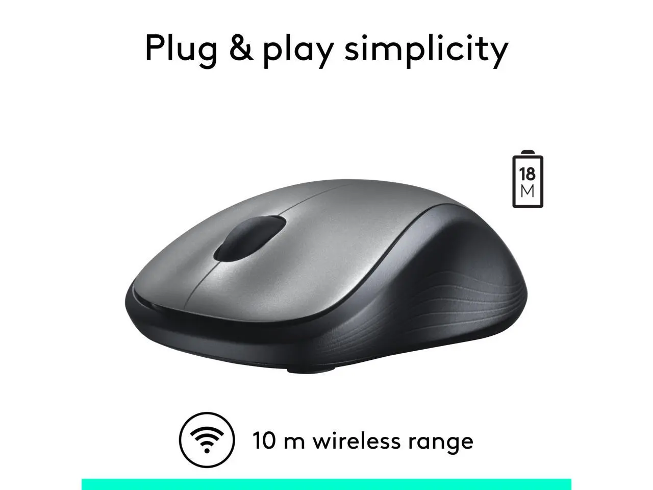 Logitech M310 910-001675 Dark Gray 3 Buttons 1 x Wheel USB RF Wireless Optical Mouse