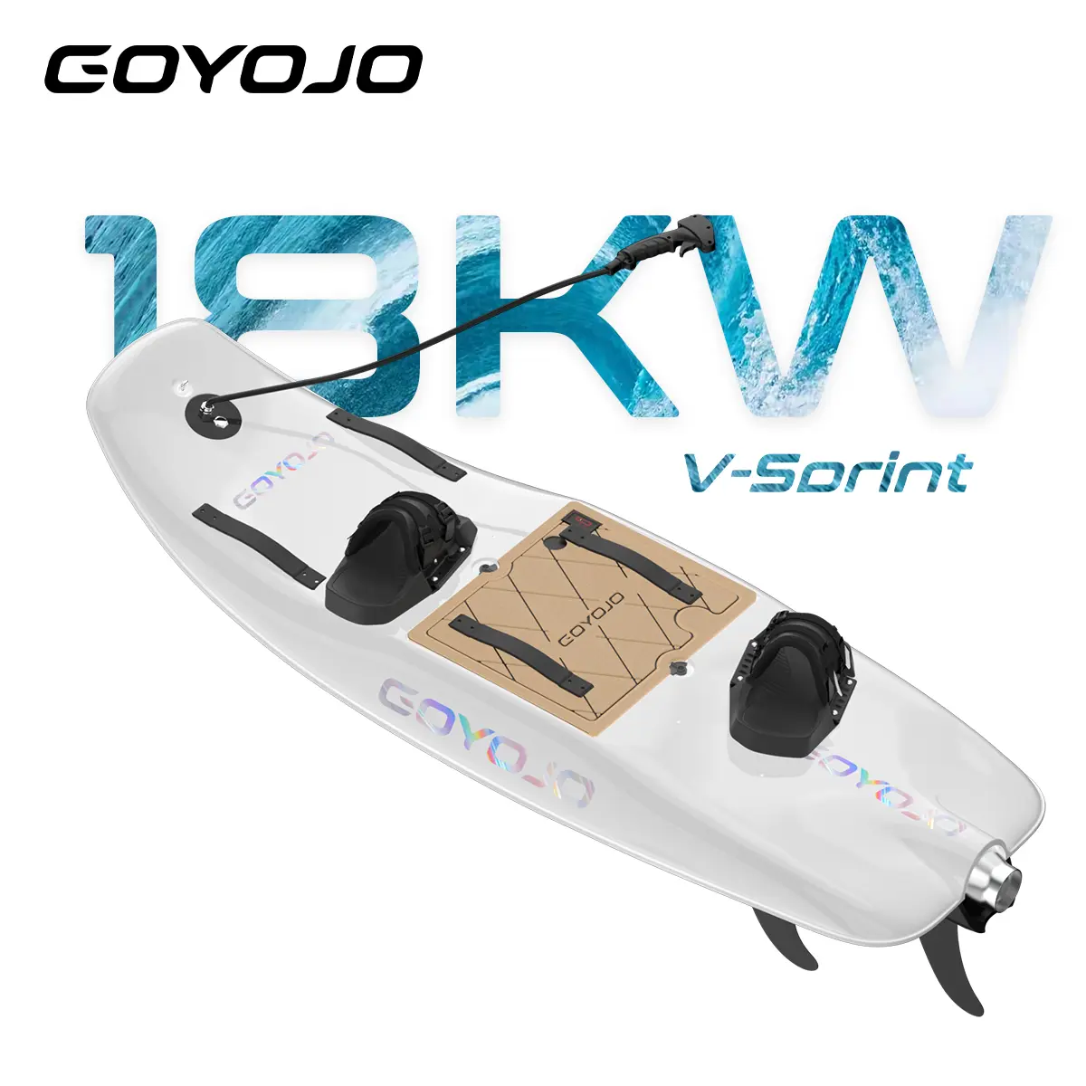 GOYOJO Racing Electric Surfboard for Adults, 18kW Motorized Jetboard with 37mph Speed, E-Foil Compatible Stand Up Paddleboard for Agility Tricks