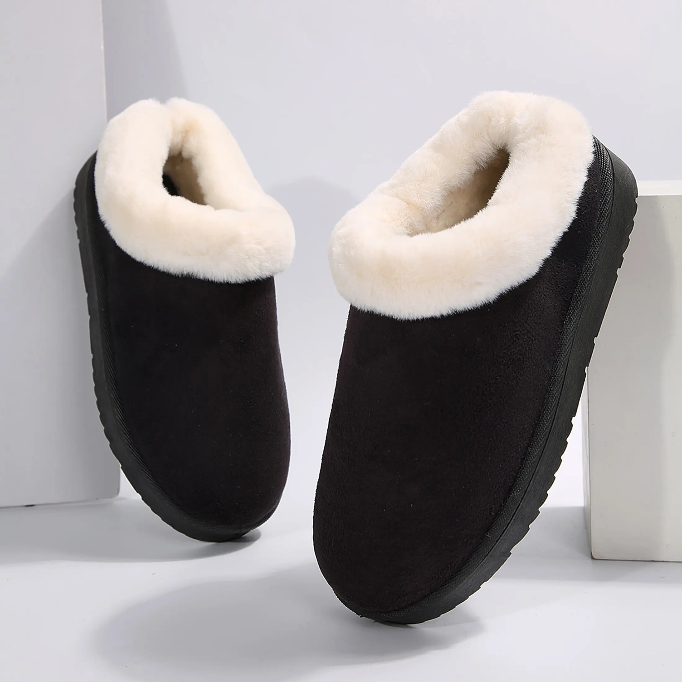 Fuzzy House Slippers for Women,Memory Foam Womens Slippers Indoor and Outdoor Non-Slip Faux Fur Comfy Winter House Shoes Springfresh