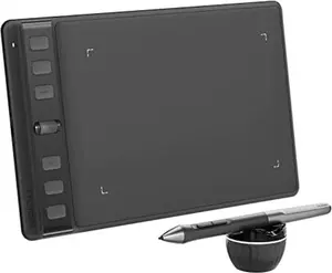 HUION Inspiroy 2 Small Drawing Tablet with Scroll Wheel 6 Hotkeys Battery-Free Stylus for PC Mac Android Black Advanced PenTech 3.0 Ergonomic Design