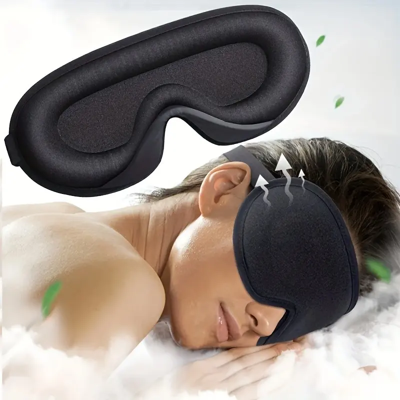 Ultra Soft 3D Sleep Mask for Men and Women, Breathable Comfort Fit, Ideal for Relaxation and Recovery, Travel Essential Eye Mask, Night Mask, Blackout Sleep Mask