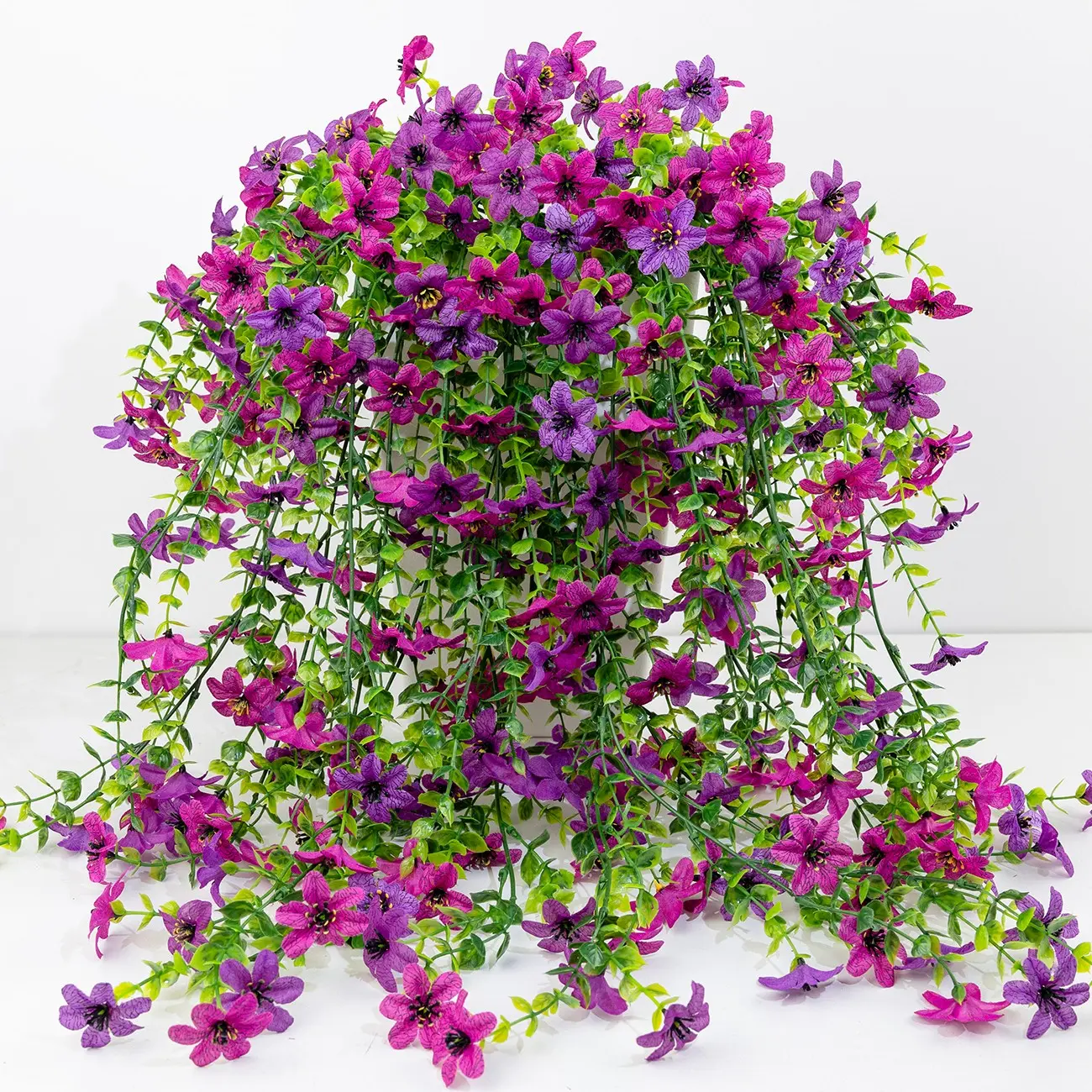 6-Pack Outdoor Artificial Hanging Six Ear Orchid Flowers, Bright Long-Lasting Colors, Indoor & Outdoor Decoration, Perfect for Gardens & Window Sills, Decorative Artificial Flowers, Artificial Flower Decorations
